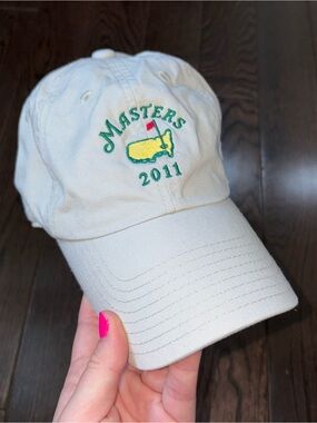 American Needle Khaki Masters Logo Cap with Yellow Patch